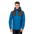 Jack Wolfskin Transition Hiking Jacket DNA Block - Weatherproof Jacket, Waterproof, Windproof, PFC-free - Blue Men